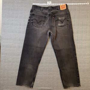 Levi's 550 Men's Jeans Black Denim Relaxed Fit Size 38x32
